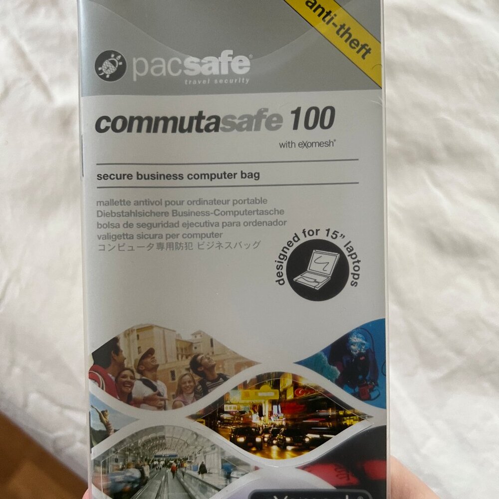 NWT Pacsafe Anti-theft CommutaSafe 100 computer bag in Choco Brown - Picture 2 of 10